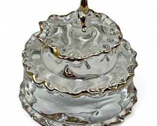 Glass Birthday Cake Figurine By About Face Designs