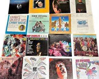 Lot of 16 Vinyl LP Records Beatles Van Morrison Black Sabbath