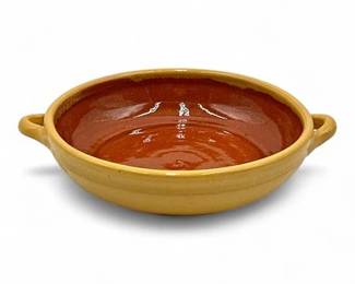 Yellow Glazed Terracotta Cazuela Baking Dish with Handles