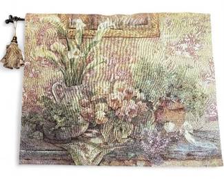 Tapestry Floral Wall Hanging with Tassel