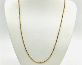 14K Yellow Gold Filled Twisted Rope Chain Necklace