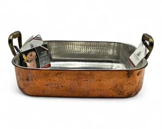 Cu Artigiana Italian Handmade Copper Roasting Pan Tin Lined