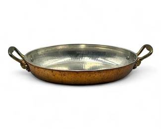 Ruffoni Italy Copper Gratin Pan with Brass Handles
