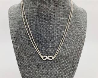 Tiffany & Co. Sterling Silver Infiniti Double Chain Necklace