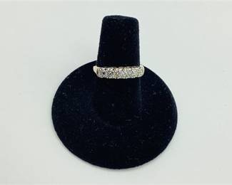14K Yellow Gold Five-Diamond Band Ring