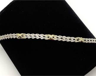 Vintage Sterling Silver & 14K Yellow Gold Dual-Tone CTP Peru Bracelet