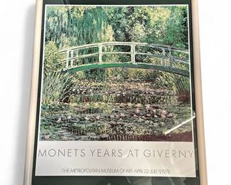 Monet's Years at Giverny 1978 Met Museum Exhibition Poster