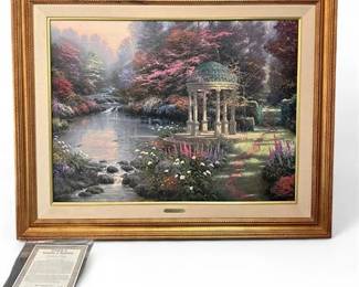 Thomas Kinkade Garden of Prayer Canvas Lithograph Framed