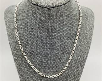 Sterling Silver Rolo Chain Necklace with Toggle Clasp