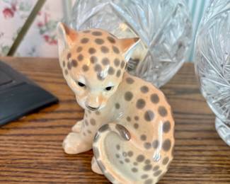 Porcelain Cheetah Cub Figurine