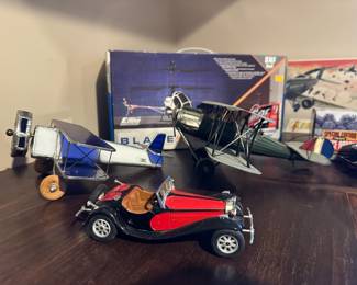 E-flite Blade Radio Controlled Helicopter Kit, Handmade Stained Glass Biplane, Red Baron Airplane Green WW1 Metal Biplane, Majorette 1932 Bugatti Type 55&nbsp;1/24 Scale Model