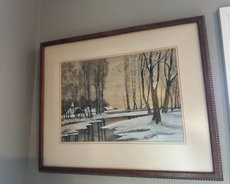 Snowy Landscape Print by B. Robinson