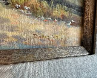 Framed Autumn Landscape Oil Painting by Doris Floyd