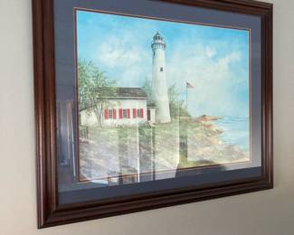 Framed and Matted Lighthouse Print