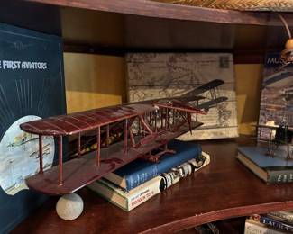 Cherry Stained Wood Wright Flyer Model