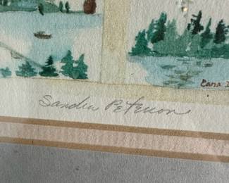 Framed & Matted Watercolor Print "Door County, Wisconsin Map" by Sandra Peterson