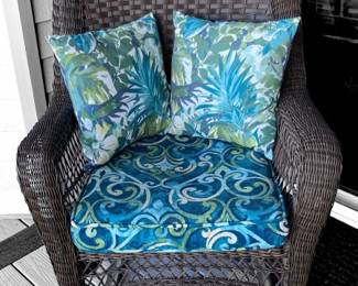 Dark Brown Resin Wicker Rocking Chair