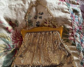 Whiting & Davis Gold-Tone Chain Mesh Evening Bag