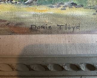 Framed Farm Landscape Oil Painting by Doris Floyd