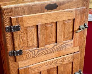 Early 1900s Blending Hall Century Solid Oak Ice Box