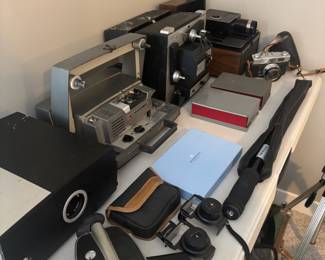 1963 Sawyer's Rotomatic Projector, Kodak Instamatic M80 8MM Super 8 Movie Projector, Bell Howell Autoload Super 8 - 8mm Film Projector, Bauer C1M Super 8 Movie Camera