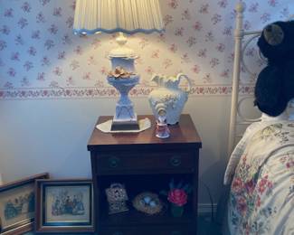 Pair of Duncan Phyfe Style Double Drawer Nightstand