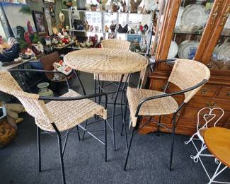 Bistro patio set with table/3 chairs