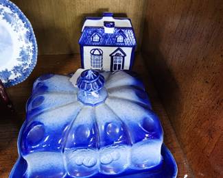 Blue and white dishes/decor