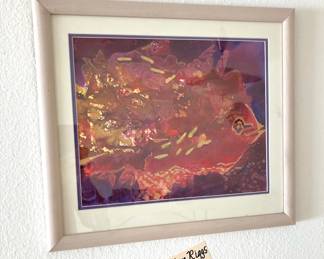 Framed & Matted Electric Fish Print by Mary Ann Riggs