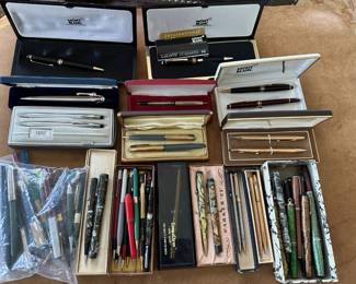 Antique Fountain Pens, Mechanical Pencils, Cross, Tiffany & Mont Blanc Pens
