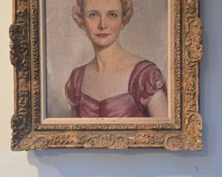 Oil on canvas carved wind frame