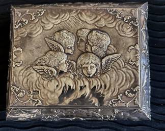 Beautifully embossed English silver jewelry case
