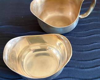 Mid-century Cohr Denmark for Cartier sterling silver creamer and sugar