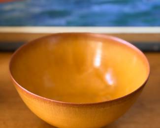 Otto and Gertrude Natzler ceramic bowl.  Signed.