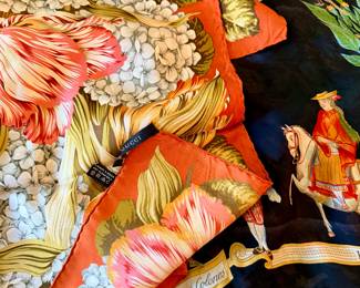 Women's scarves Gucci (L) and Loewe (R)