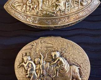 Dutch (top) and English (bottom) embossed silver jewelry cases