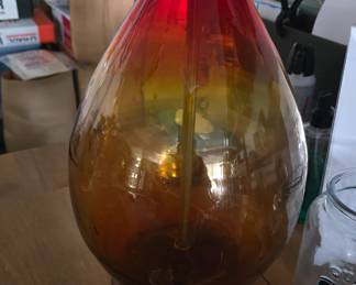 Blenko Amberina glass lamp 