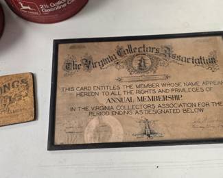 Virginia Collectors Association frame from 1936