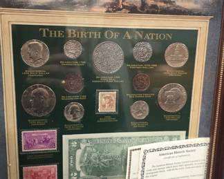 The birth of a nation. Currency stamp collection.
