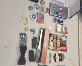 Military medals and more.