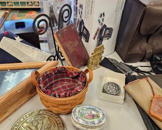 Longaberger, Virginia metal crafters, American flag in display case and more 