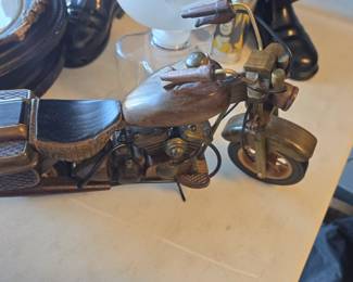 Harley motorcycle out of wood 