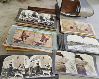 antique stereo view and large set of cards 