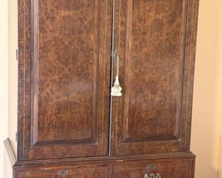 Mahogany Linen Press Cabinet Antique