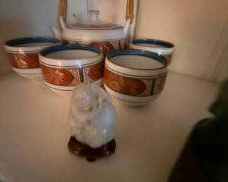 Chinese jade carving, tea set