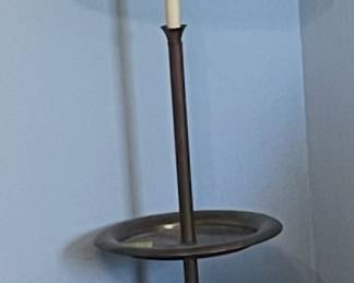 Floor lamp w table and Capiz shell shade vintage 