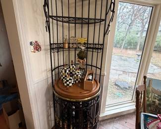 Tall wine rack, wrought iron 