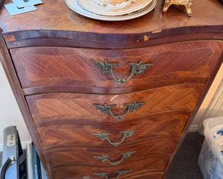 Antique French Marquetry Jewelry or Lingerie 