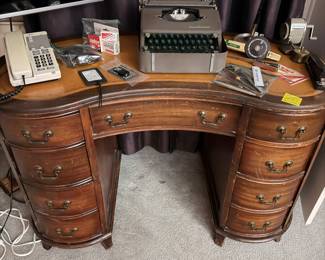 Antique kidney shaped desk 