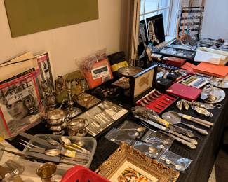 LOTS of costume jewelry, sterling, new HERMES scarf